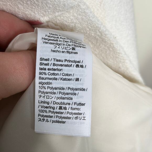 J. CREW COLLECTION Alfie Collarless Blazer Cotton Blend Boucle White {69} - Picture 6 of 7